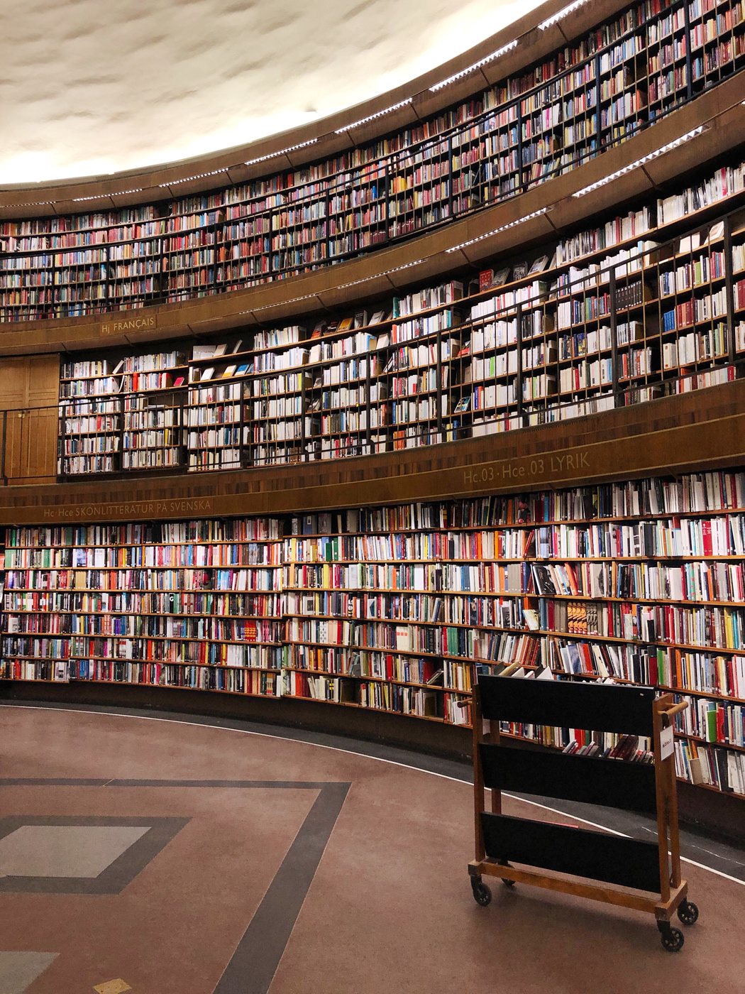 Bokhyllor i Stockholms stadsbibliotek